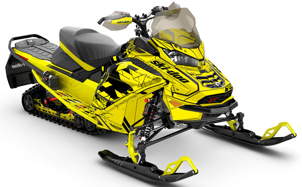 Prism Yellow Black Ski-Doo REV Gen4 Wide Premium Coverage Sled Wrap