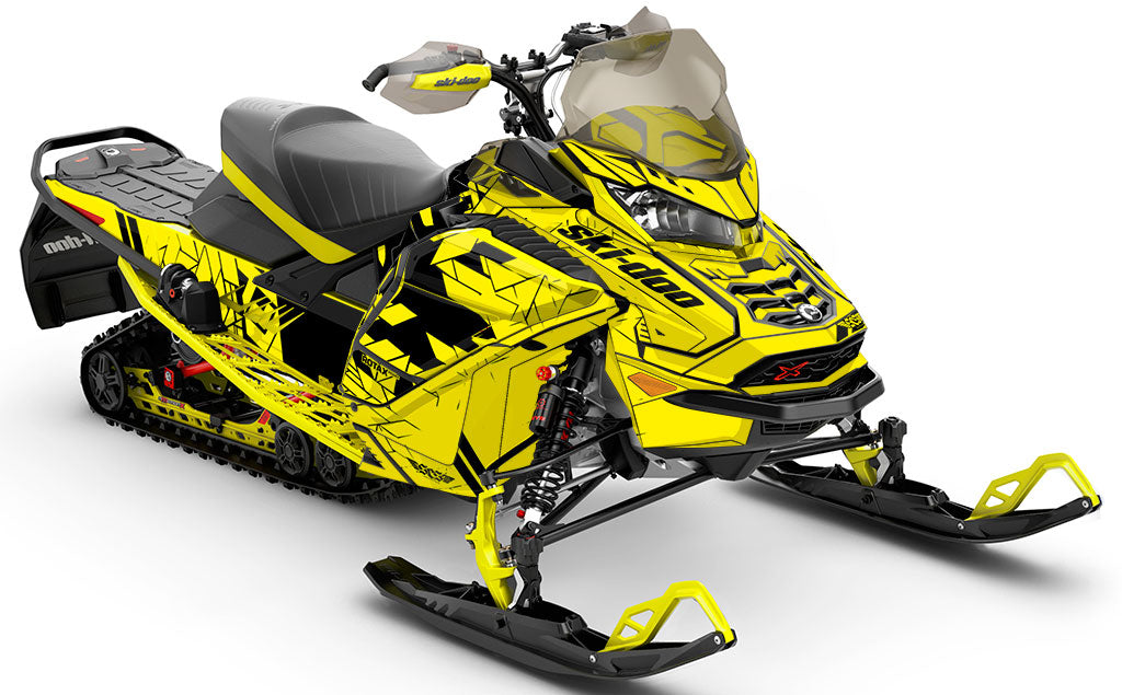 Prism Yellow Black Ski-Doo REV Gen4 Wide Full Coverage Sled Wrap