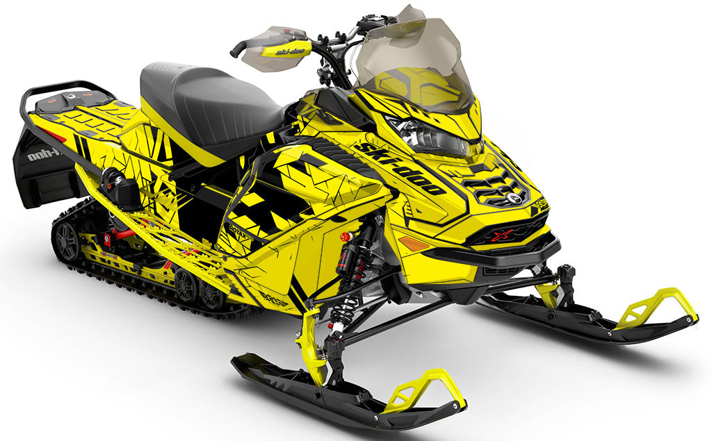 Prism Yellow Black Ski-Doo REV Gen4 Wide Less Coverage Sled Wrap