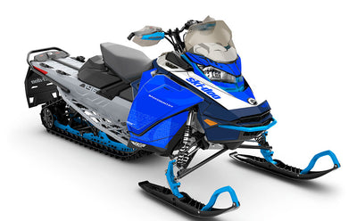 Supercharge Blue DrkBlue Ski-Doo REV Gen4 Backcountry Full Coverage Sled Wrap