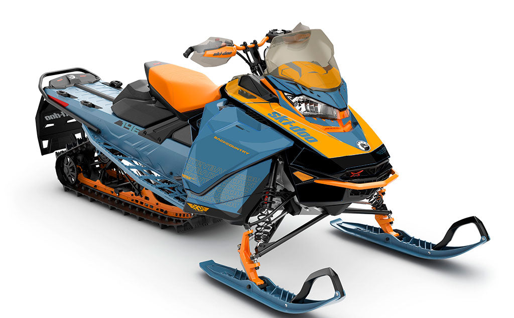 Supercharge Orange Black Ski-Doo REV Gen4 Backcountry Full Coverage Sled Wrap