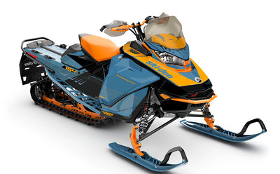 Supercharge Orange Black Ski-Doo REV Gen4 Backcountry Less Coverage Sled Wrap