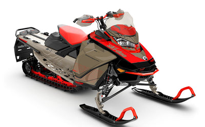 Supercharge red Liqtitanium Ski-Doo REV Gen4 Backcountry Premium Coverage Sled Wrap