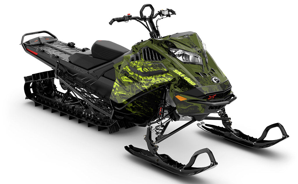 Sidestep Black Red Ski-Doo REV Gen4 LWH - Summit Full Coverage Sled Wrap