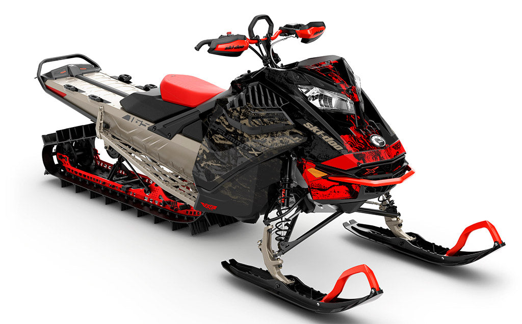 Sidestep CatGrey Red Ski-Doo REV Gen4 LWH - Summit Full Coverage Sled Wrap