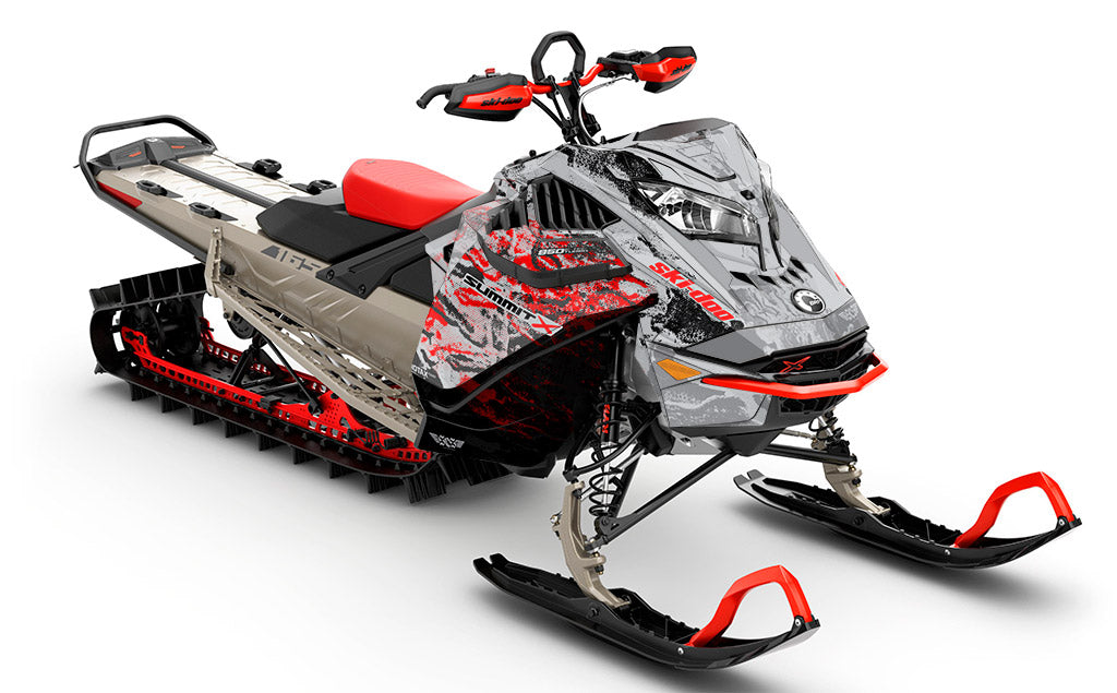 Sidestep DrkGrey Liqtitanium Ski-Doo REV Gen4 LWH - Summit Full Coverage Sled Wrap