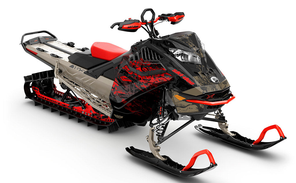Sidestep DrkGrey red Ski-Doo REV Gen4 LWH - Summit Full Coverage Sled Wrap