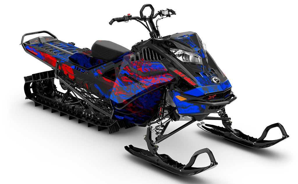 Sidestep DrkGrey red Ski-Doo REV Gen4 LWH - Summit Standard Coverage Sled Wrap