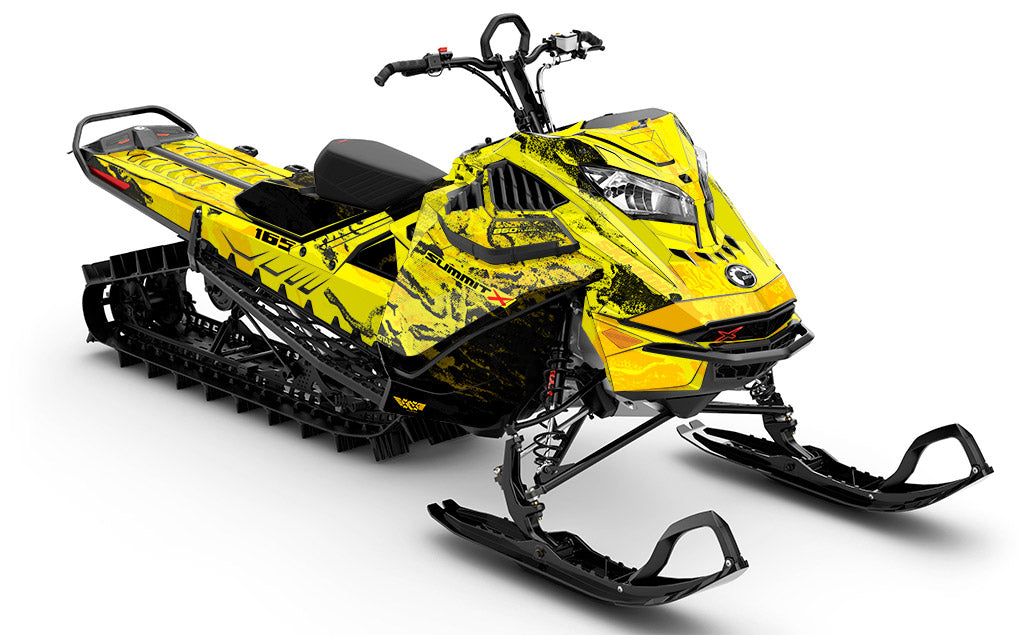 Sidestep Yellow Yellow Ski-Doo REV Gen4 LWH - Summit Standard Coverage Sled Wrap