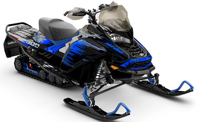 Thrasher Black Blue Ski-Doo REV Gen4 Wide Less Coverage Sled Wrap