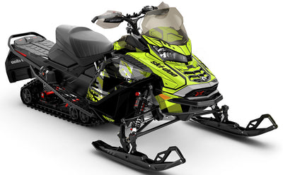 Squint Green Black Ski-Doo REV Gen4 Wide Premium Coverage Sled Wrap