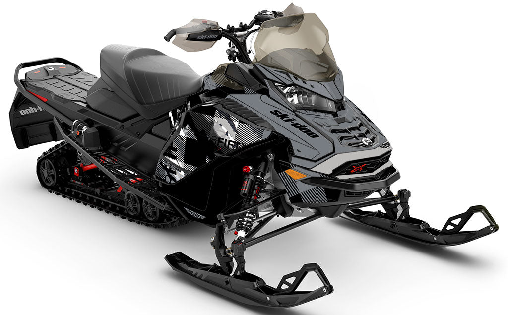 Squint Grey Black Ski-Doo REV Gen4 Wide Premium Coverage Sled Wrap