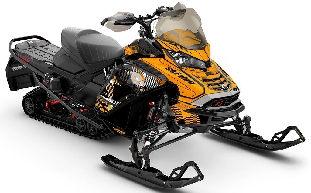 Squint Orange Black Ski-Doo REV Gen4 Wide Premium Coverage Sled Wrap
