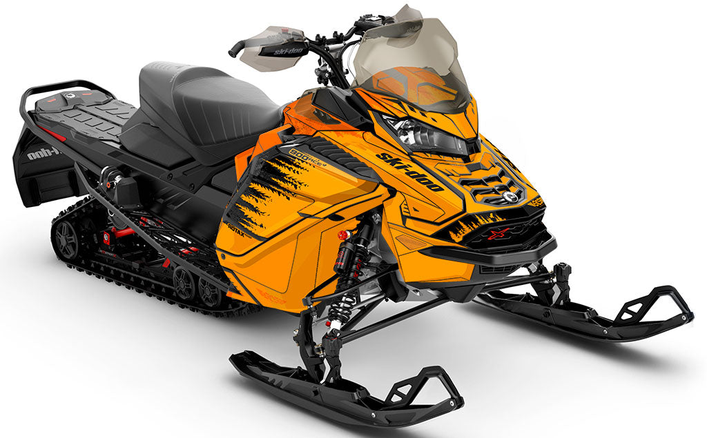 Thrasher Orange Black Ski-Doo REV Gen4 Wide Premium Coverage Sled Wrap