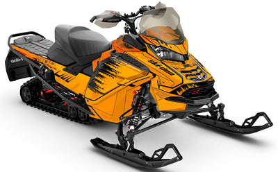 Thrasher Orange Black Ski-Doo REV Gen4 Wide Full Coverage Sled Wrap