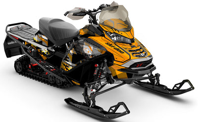 Squint Orange Black Ski-Doo REV Gen4 Wide Partial Coverage Sled Wrap
