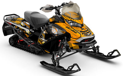Squint Orange Black Ski-Doo REV Gen4 Wide Less Coverage Sled Wrap