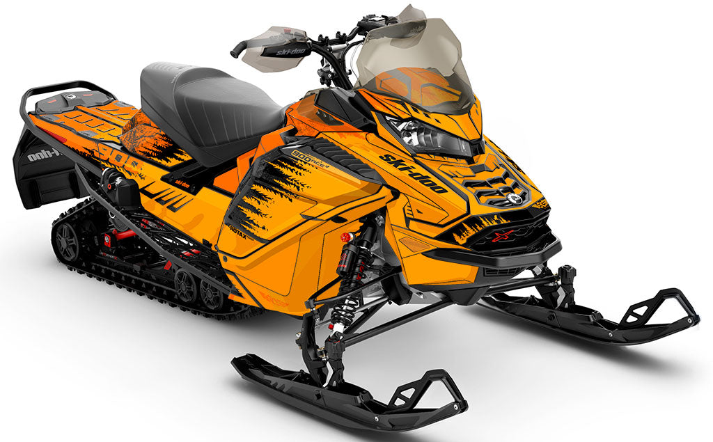 Thrasher Orange Black Ski-Doo REV Gen4 Wide Less Coverage Sled Wrap