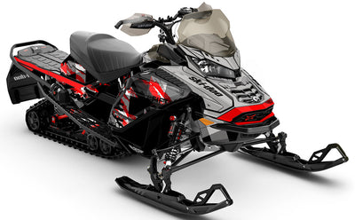 Squint Red Black Ski-Doo REV Gen4 Wide Partial Coverage Sled Wrap