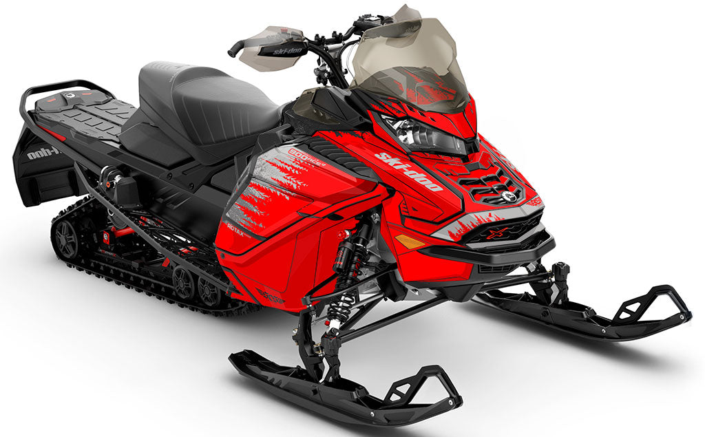 Thrasher Red Grey Ski-Doo REV Gen4 Wide Premium Coverage Sled Wrap