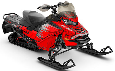 Thrasher Red Grey Ski-Doo REV Gen4 Wide Full Coverage Sled Wrap