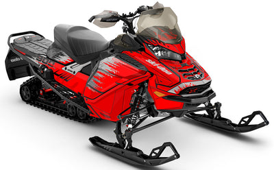 Thrasher Red Grey Ski-Doo REV Gen4 Wide Partial Coverage Sled Wrap