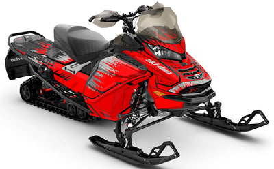 Thrasher Red Grey Ski-Doo REV Gen4 Wide Less Coverage Sled Wrap