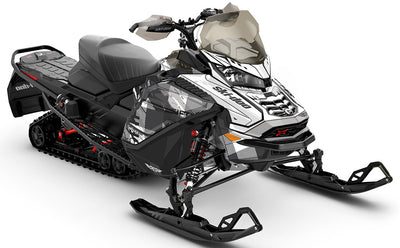 Squint White Grey Ski-Doo REV Gen4 Wide Premium Coverage Sled Wrap