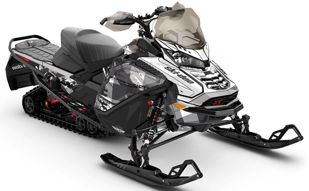 Squint White Grey Ski-Doo REV Gen4 Wide Full Coverage Sled Wrap