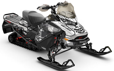 Squint White Grey Ski-Doo REV Gen4 Wide Partial Coverage Sled Wrap