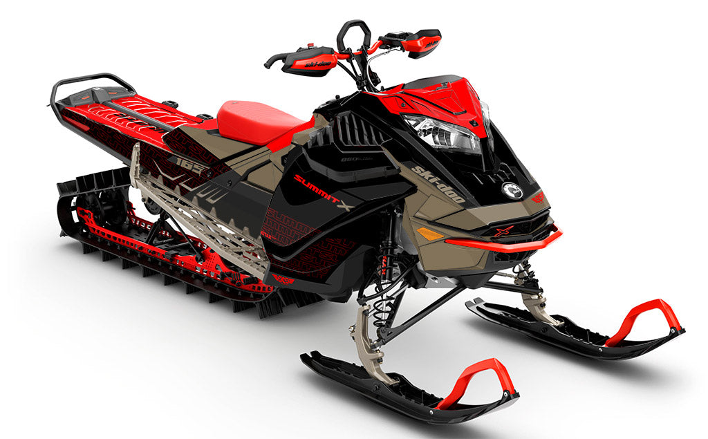 Supercharge Black Liqtitaniam Ski-Doo REV Gen4 LWH - Summit Standard Coverage Sled Wrap