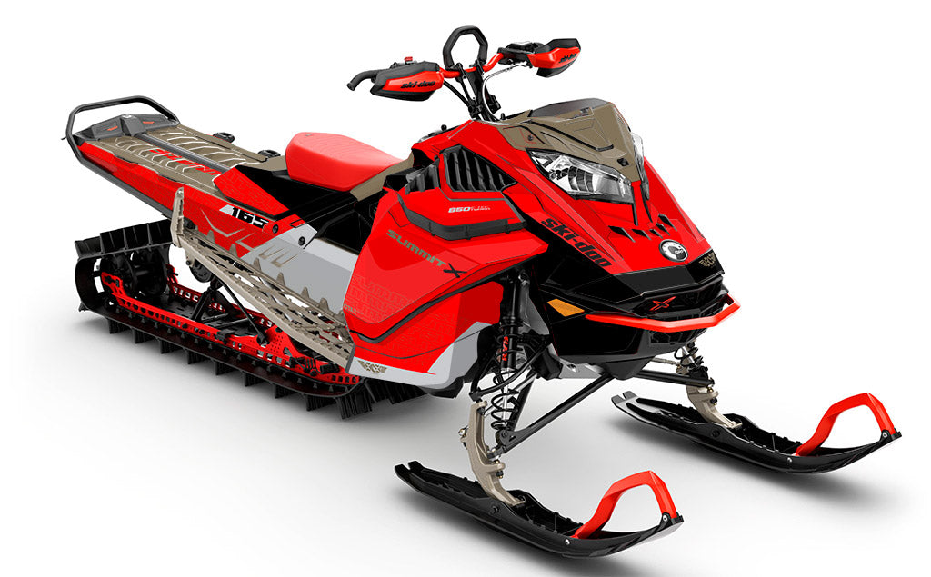 Supercharge Red Black Ski-Doo REV Gen4 LWH - Summit Standard Coverage Sled Wrap