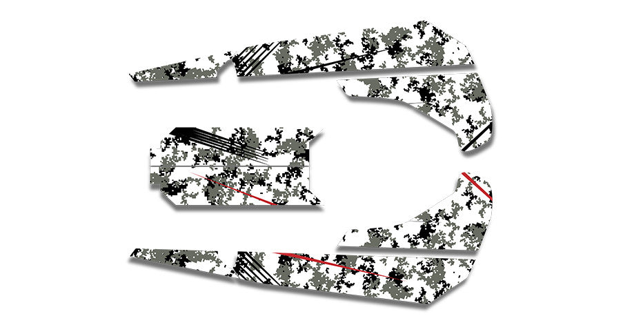 White Digi Camo Sled Wraps - SCS Unlimited 