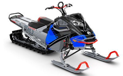 Whiteroom Blue DrkGrey Ski-Doo REV Gen4 LWH - Freeride Premium Coverage Sled Wrap