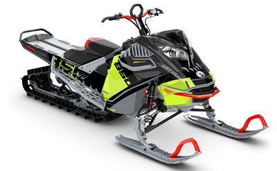 Whiteroom Green DrkGrey Ski-Doo REV Gen4 LWH - Freeride Full Coverage Sled Wrap