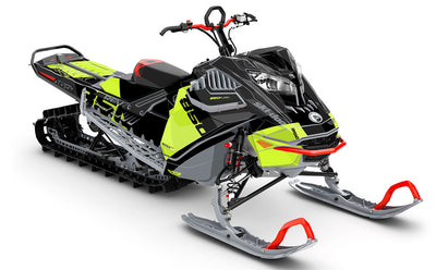 Whiteroom Green DrkGrey Ski-Doo REV Gen4 LWH - Freeride Less Coverage Sled Wrap