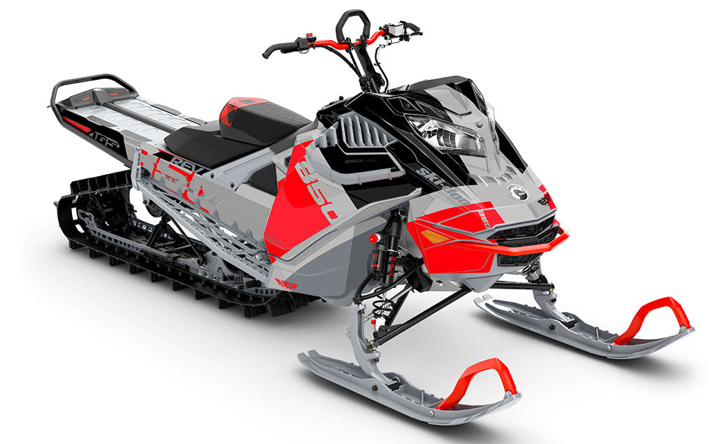 Whiteroom Red Black Ski-Doo REV Gen4 LWH - Freeride Full Coverage Sled Wrap