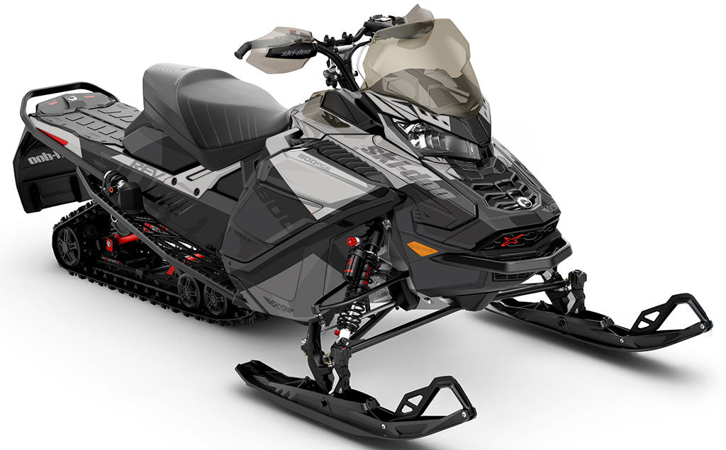 Whiteroom DrkGrey LghtGrey Ski-Doo REV Gen4 Wide Partial Coverage Sled Wrap
