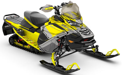Whiteroom DrkGrey Yellow Ski-Doo REV Gen4 Wide Premium Coverage Sled Wrap