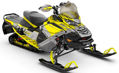Whiteroom DrkGrey Yellow Ski-Doo REV Gen4 Wide Full Coverage Sled Wrap