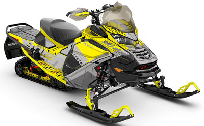 Whiteroom DrkGrey Yellow Ski-Doo REV Gen4 Wide Partial Coverage Sled Wrap