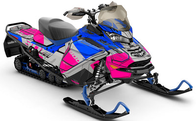 Whiteroom Pink Blue Ski-Doo REV Gen4 Wide Less Coverage Sled Wrap