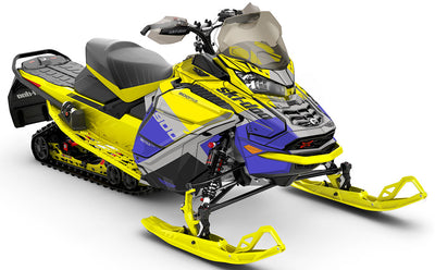 Whiteroom Purple Yellow Ski-Doo REV Gen4 Wide Premium Coverage Sled Wrap