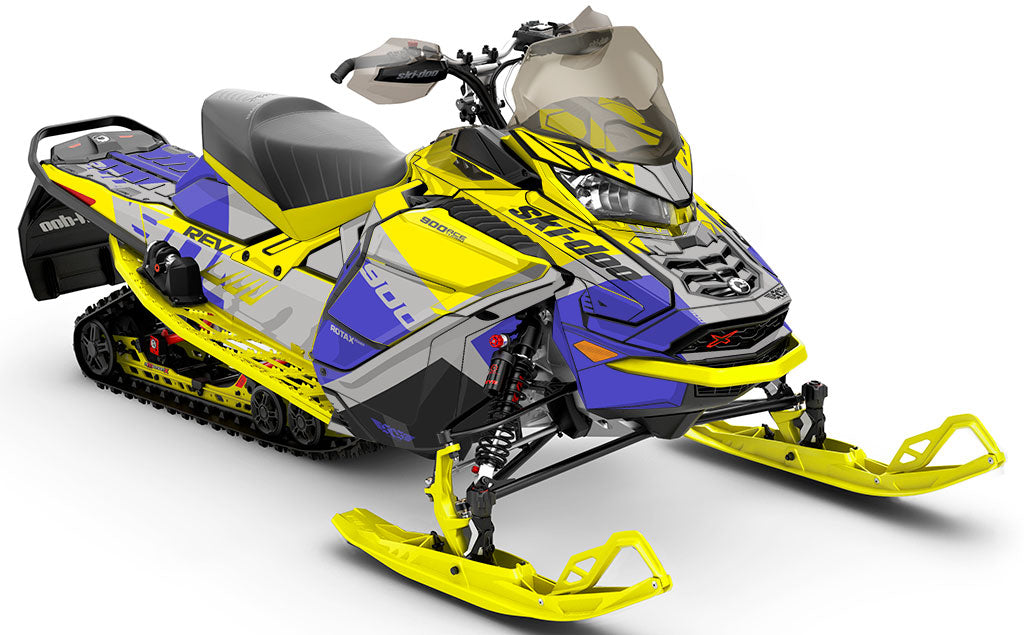 Whiteroom Purple Yellow Ski-Doo REV Gen4 Wide Less Coverage Sled Wrap