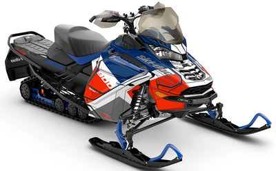 Whiteroom Red DrkBlue Ski-Doo REV Gen4 Wide Premium Coverage Sled Wrap