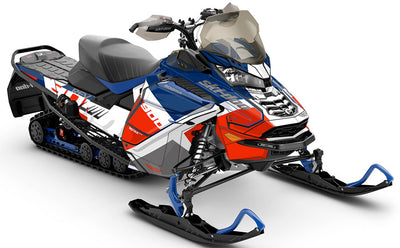 Whiteroom Red DrkBlue Ski-Doo REV Gen4 Wide Full Coverage Sled Wrap
