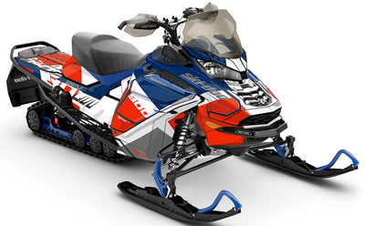Whiteroom Red DrkBlue Ski-Doo REV Gen4 Wide Less Coverage Sled Wrap