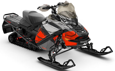 Whiteroom Red LghtGrey Ski-Doo REV Gen4 Wide Premium Coverage Sled Wrap