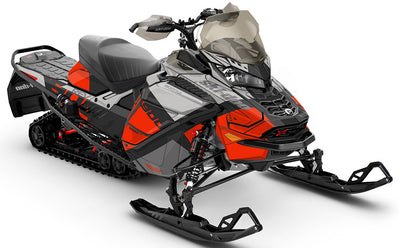 Whiteroom Red LghtGrey Ski-Doo REV Gen4 Wide Partial Coverage Sled Wrap