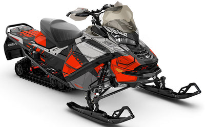 Whiteroom Red LghtGrey Ski-Doo REV Gen4 Wide Less Coverage Sled Wrap